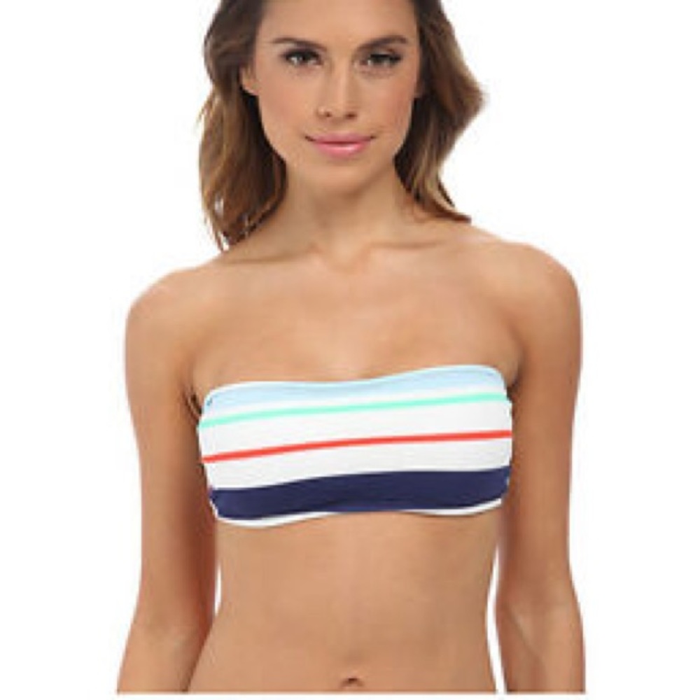 Splendid Topanga Stripe Bandeau Swim Top Small